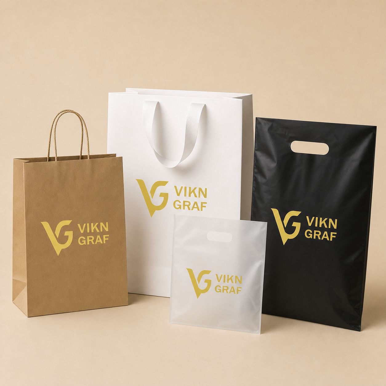 Sacolas de papel e sacolas plásticas personalizadas da Vikn Gráfica