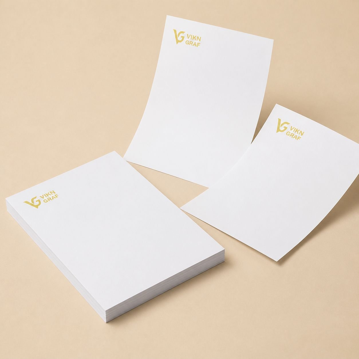 Papel timbrado personalizado da Vikn Gráfica em papel offset