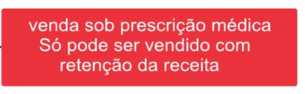 Etiqueta V01: Venda sob prescrição médica. Só pode ser vendido com retenção da receita