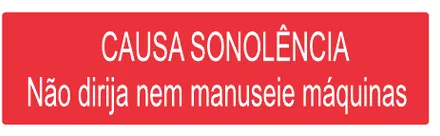Etiqueta V08: Causa sonolência. Não dirija nem manuseie máquinas