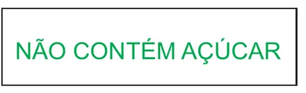 Etiqueta V156: Não contém açúcar