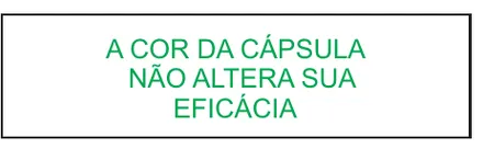 Etiqueta V159: A cor da cápsula não altera sua eficácia