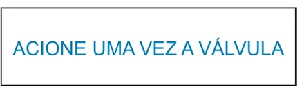 Etiqueta V165: Acione uma vez a válvula