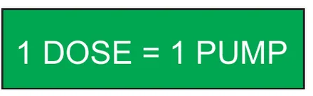 Etiqueta V182: 1 dose = 1 pump