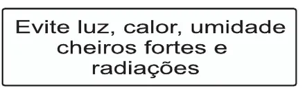 Etiqueta V27: Evite luz, calor, umidade, cheiros fortes e radiações