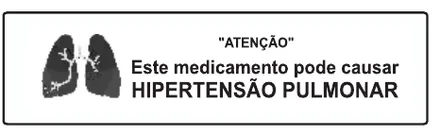 Etiqueta V28b: Atenção: este medicamento pode causar hipertensão pulmonar. Versão branca com ilustração