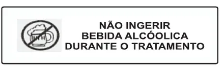 Etiqueta V38: Não ingerir bebida alcoólica durante o tratamento