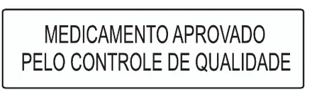 Etiqueta V44: Medicamento aprovado pelo controle de qualidade