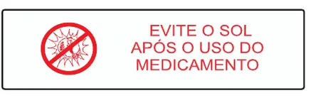 Etiqueta V81: Evite o sol após o uso do medicamento