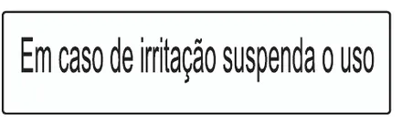 Etiqueta V91: Em caso de irritação suspenda o uso