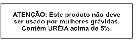 Etiqueta V98: Atenção: este produto não deve ser usado por mulheres grávidas. Contém uréia acima de 5%